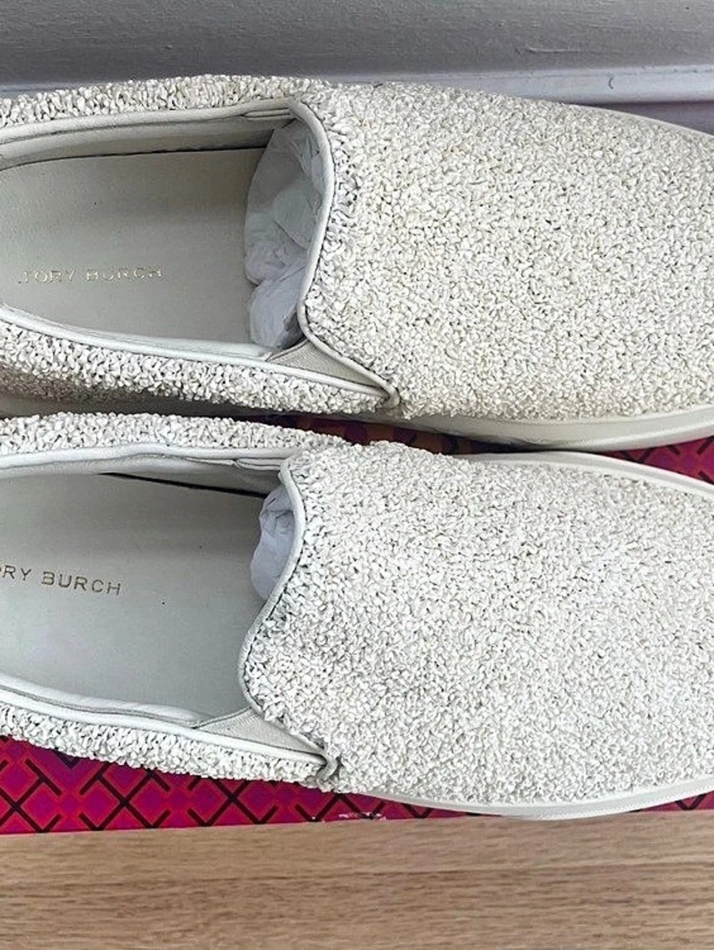 Tory Burch Ladybug Slip-On Sneakers in Ivory Like New - Picture 3 of 5
